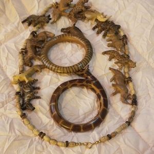 Gorgeous vintage safari jewelry set. Could Be Toys For Children To Play Dress Up